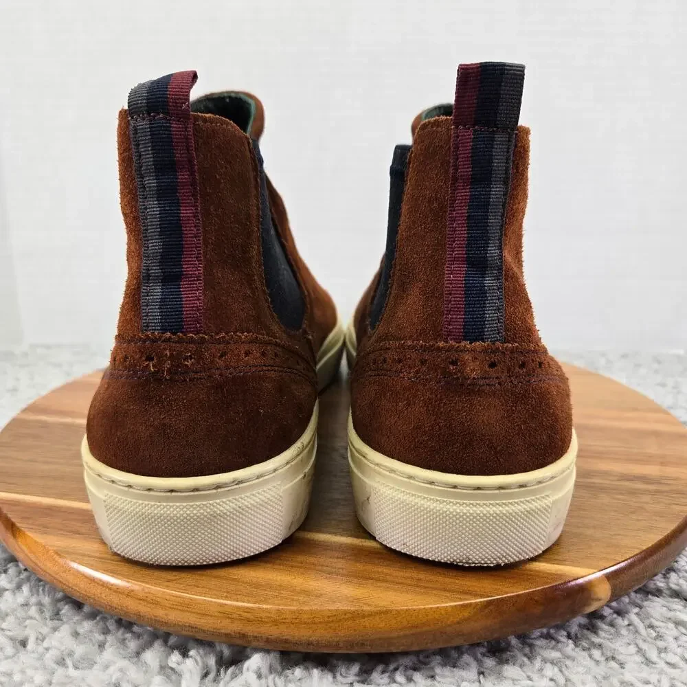 Ted Baker Mens 10 London Lykeen Brown Suede Casual Lifestyle Daily Chelsea Boot